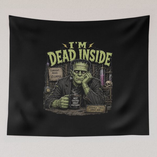 Item preview, I’m Dead Inside Funny Frankenstein Gothic Horror T-Shirt designed and sold by ThreadTheory976.