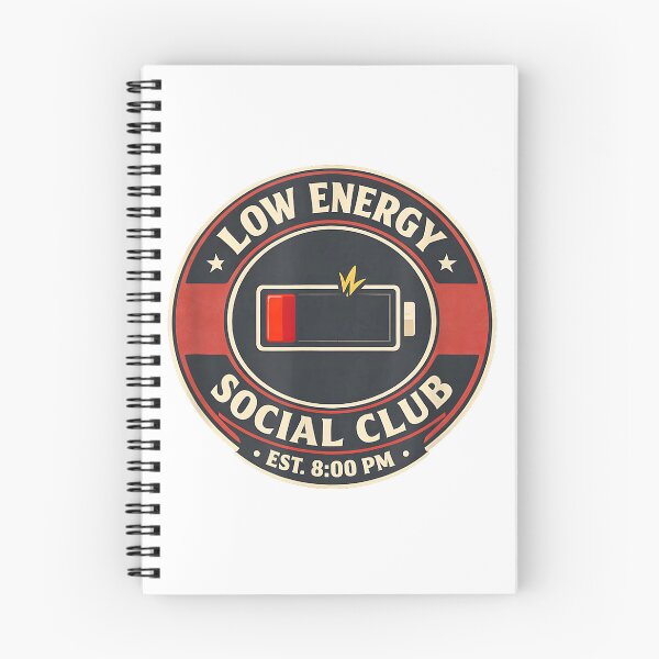 Item preview, Low Energy Social Club Funny Battery Icon Lazy Humor T-Shirt designed and sold by kevincuellar.