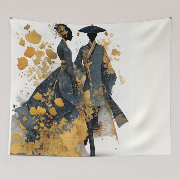 Item preview, Golden Ginkgo Harmony in Traditional Hanbok Couture designed and sold by colorful-white.
