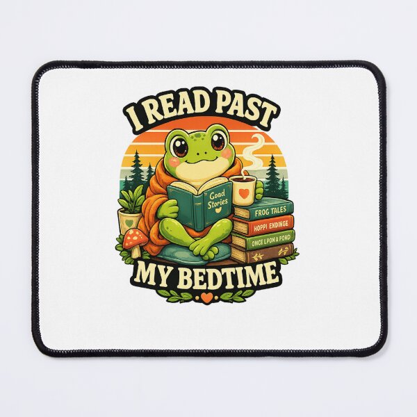Item preview, I Read Past My Bedtime Cute Frog Reading Retro Design designed and sold by Artbysarmina.