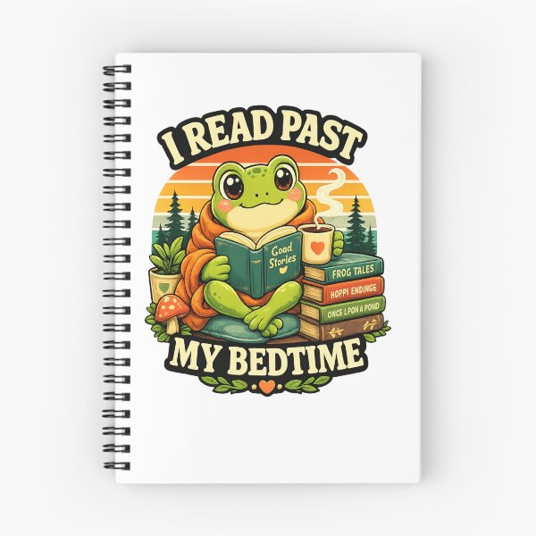 Item preview, I Read Past My Bedtime Cute Frog Reading Retro Design designed and sold by Artbysarmina.