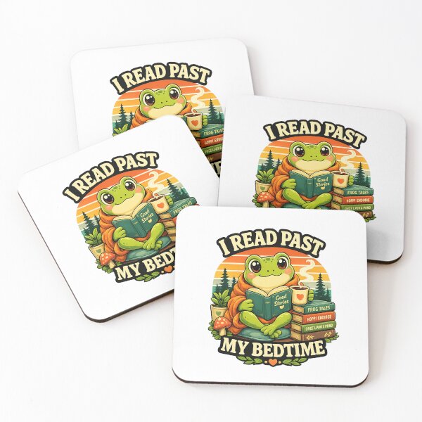 Item preview, I Read Past My Bedtime Cute Frog Reading Retro Design designed and sold by Artbysarmina.