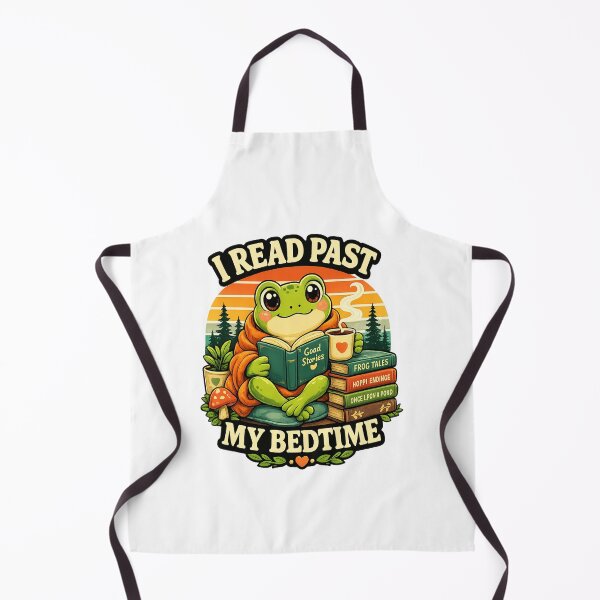 Item preview, I Read Past My Bedtime Cute Frog Reading Retro Design designed and sold by Artbysarmina.