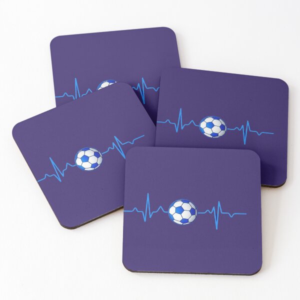 Item preview, Blue Neon Soccer Heartbeat Pulse- High Contrast Football  designed and sold by digitalbob60.