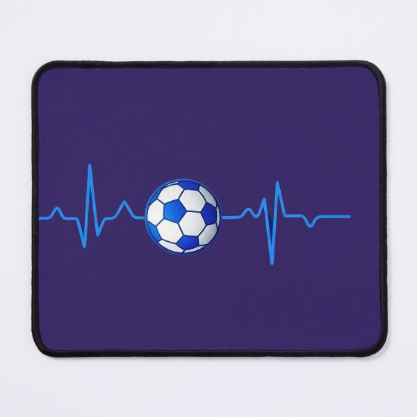 Item preview, Blue Neon Soccer Heartbeat Pulse- High Contrast Football designed and sold by digitalbob60.