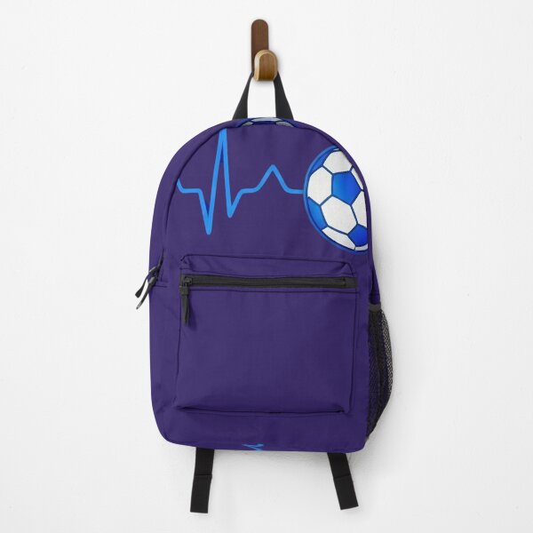 Item preview, Blue Neon Soccer Heartbeat Pulse- High Contrast Football  designed and sold by digitalbob60.