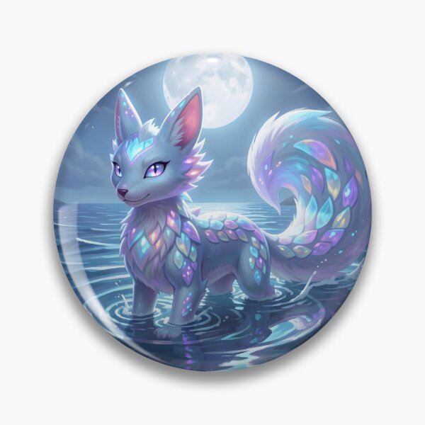Item preview, Aqua Fox with Rainbow Scales = AI Generated Image designed and sold by Prestons Corner.