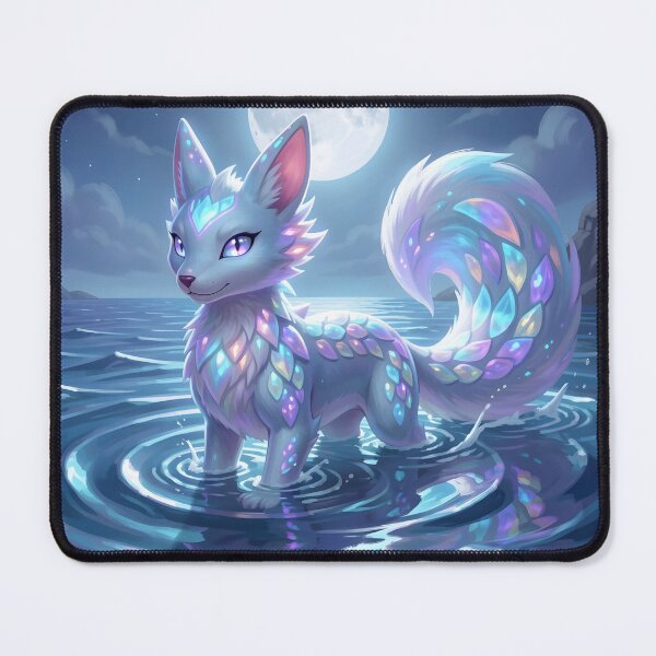 Item preview, Aqua Fox with Rainbow Scales = AI Generated Image designed and sold by Prestons Corner.
