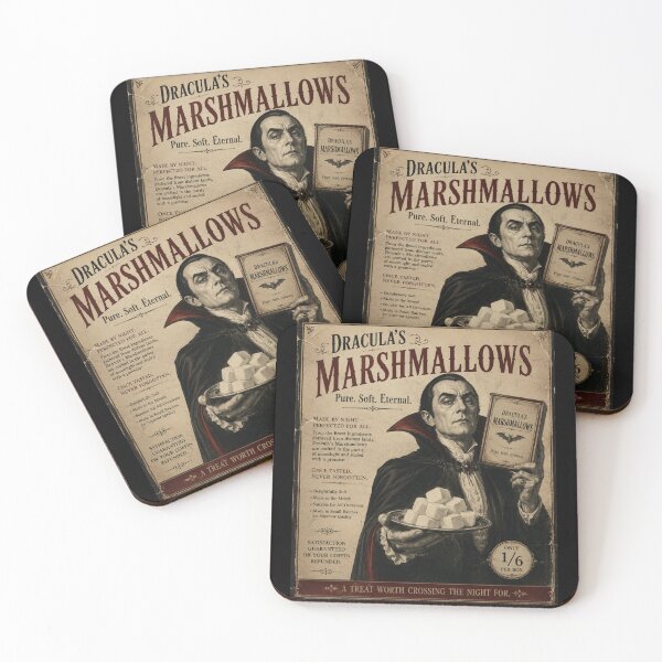 Item preview, Dracula’s Marshmallows Vintage Gothic Horror Candy Poster T-Shirt designed and sold by ThreadTheory976.