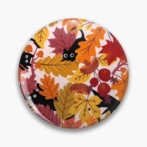 Item preview, Cats hiding in autumn leaves designed and sold by InkRiot Studios.