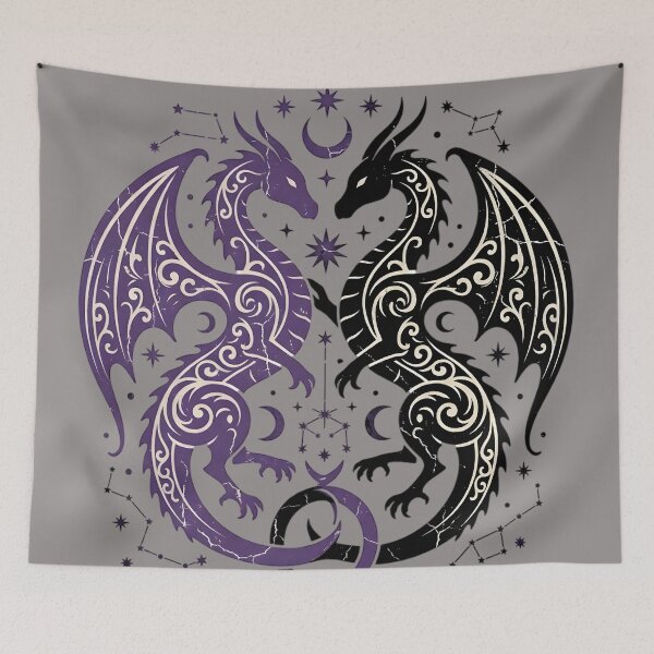 Item preview, Mystic Romantasy Dragons Celestial Bookish Art designed and sold by auxincaftan0o.