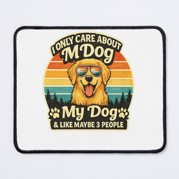 Item preview, I Only Care About My Dog Funny Retro Dog Lover Design designed and sold by Artbysarmina.