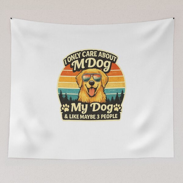 Item preview, I Only Care About My Dog Funny Retro Dog Lover Design designed and sold by Artbysarmina.