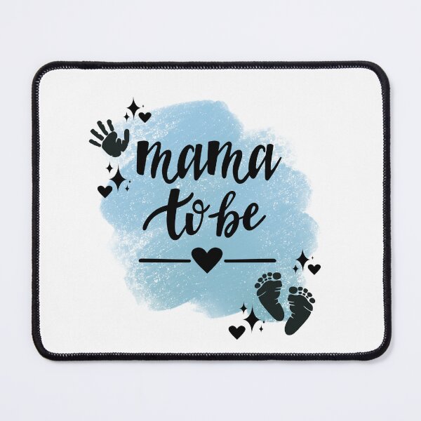 Item preview, Mama to Be with Hand, Footprints, Hearts, Stars & Blue-gray Background designed and sold by jeweleddesigns.