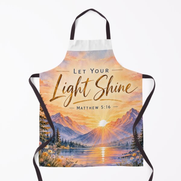 Item preview, Let Your Light Shine Matthew 5:16 Mountain Lake Sunset Art Print designed and sold by ebocraft.