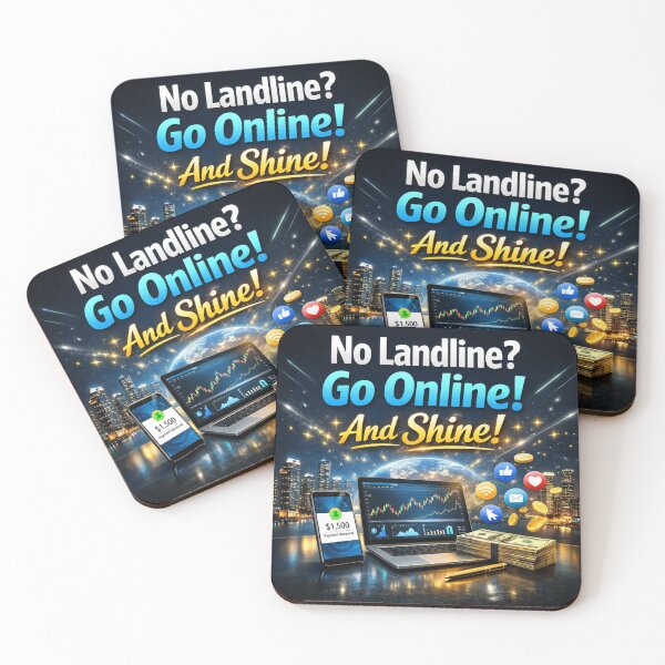 Item preview, No Landline ? Go online ! designed and sold by Resilient Roots Customs Oakland.