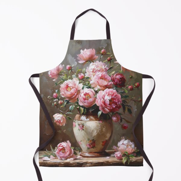 Item preview, Vibrant Pink Peonies in Vintage Floral Vase designed and sold by colorful-white.