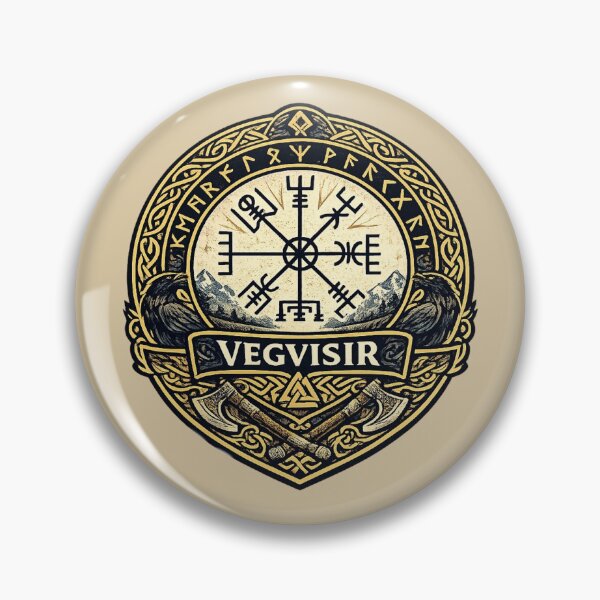 Item preview, Vegvisir Nordic Viking Compass designed and sold by Myra365Art.