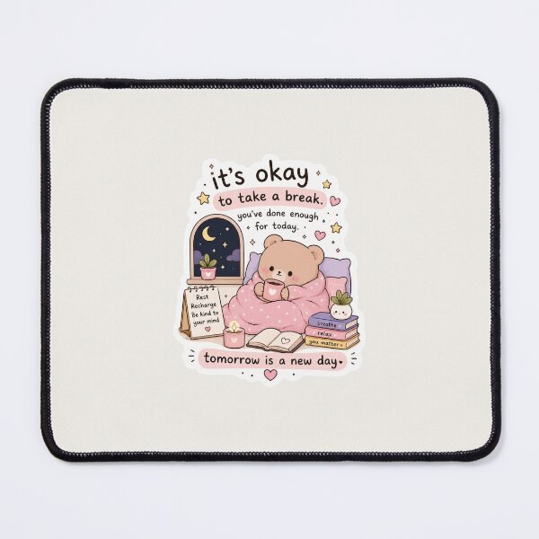 Item preview, It’s Okay to Take a Break Sticker – Cozy Self Care Bear Aesthetic designed and sold by Digital_products_0111.