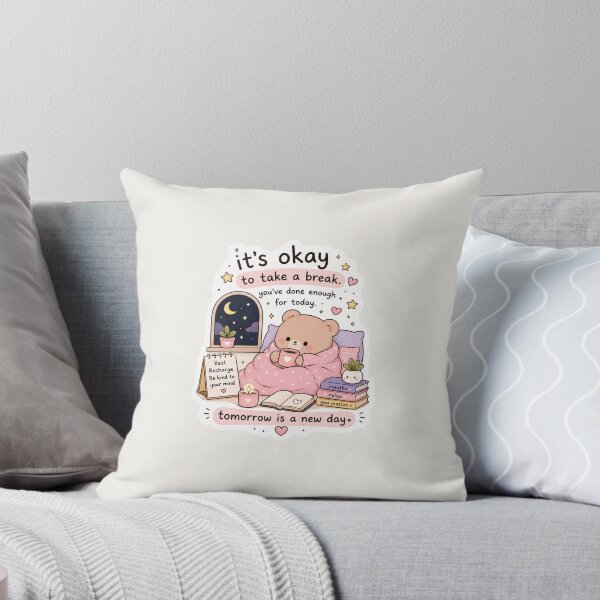Item preview, It’s Okay to Take a Break Sticker – Cozy Self Care Bear Aesthetic designed and sold by Digital_products_0111.