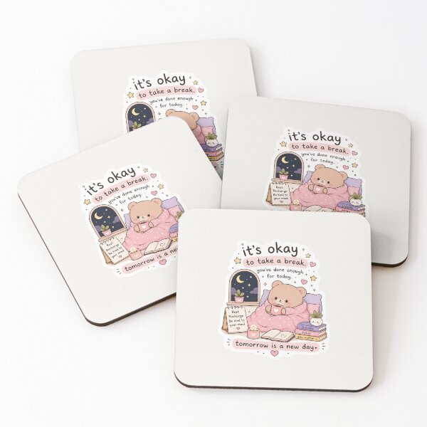 Item preview, It’s Okay to Take a Break Sticker – Cozy Self Care Bear Aesthetic designed and sold by Digital_products_0111.