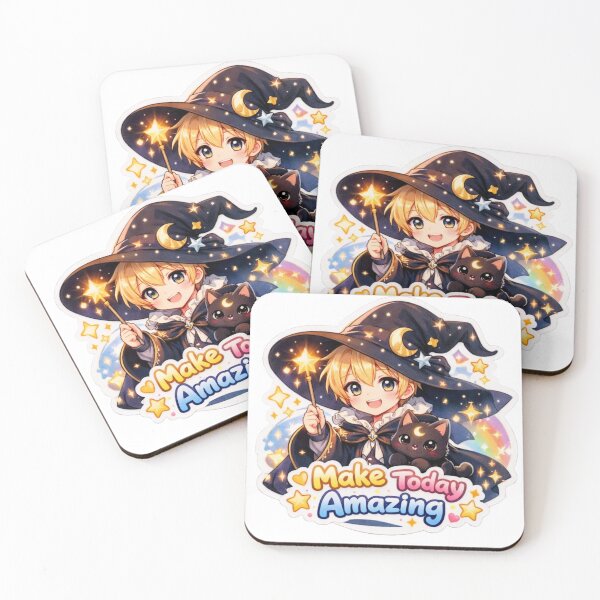 Item preview, Cute Magical Boy Wizard with Black Cat Kawaii Anime Sticker designed and sold by Sidra digital art 8277237.