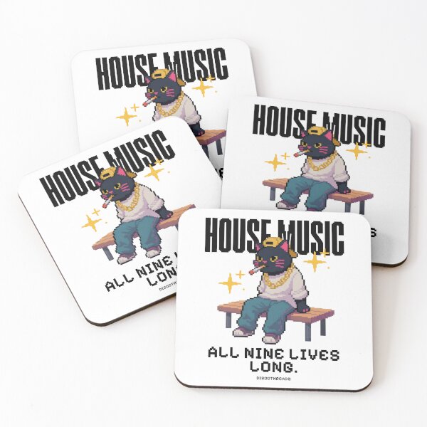 Item preview, HOUSE MUSIC - Smoking Cat Dj (Black)  designed and sold by Discothreadz.