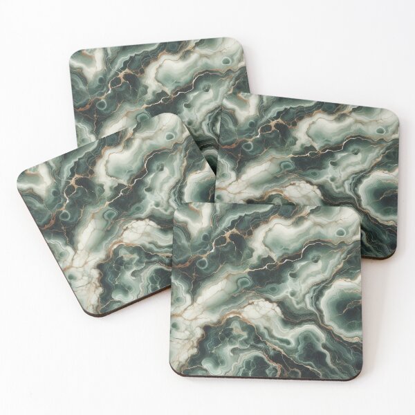 Item preview, Dark Jade Marble Swirl Pattern Rich Aesthetic designed and sold by WildStroke.