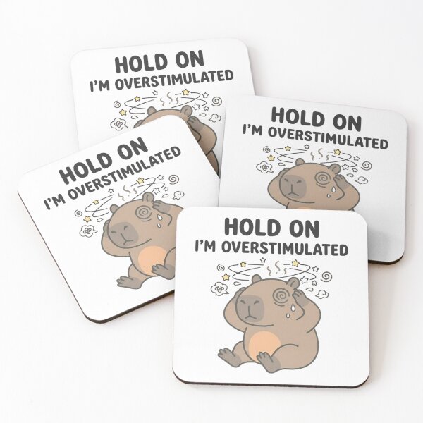 Item preview, Funny Capybara Hold On I'm Overstimulated T-Shirt – Relatable Meme designed and sold by DIRTYSKETCHH.