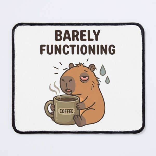 Item preview, Funny Coffee Capybara Barely Functioning T-Shirt – Tired Meme Shirt designed and sold by DIRTYSKETCHH.