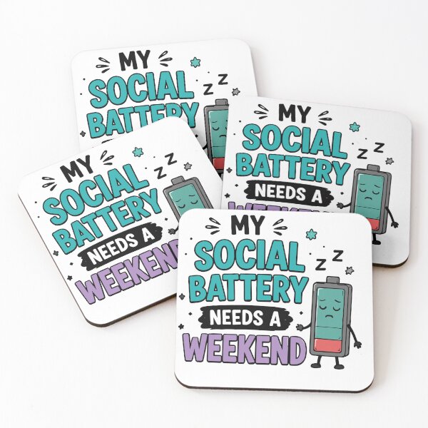 Item preview, My Social Battery Needs A Weekend Funny Quote designed and sold by Gift Phrase Studio.
