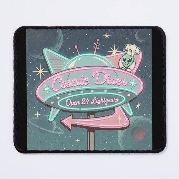 Item preview, Atomic Age Retro Futurism Cosmic Diner UFO Sign designed and sold by ryanguas.
