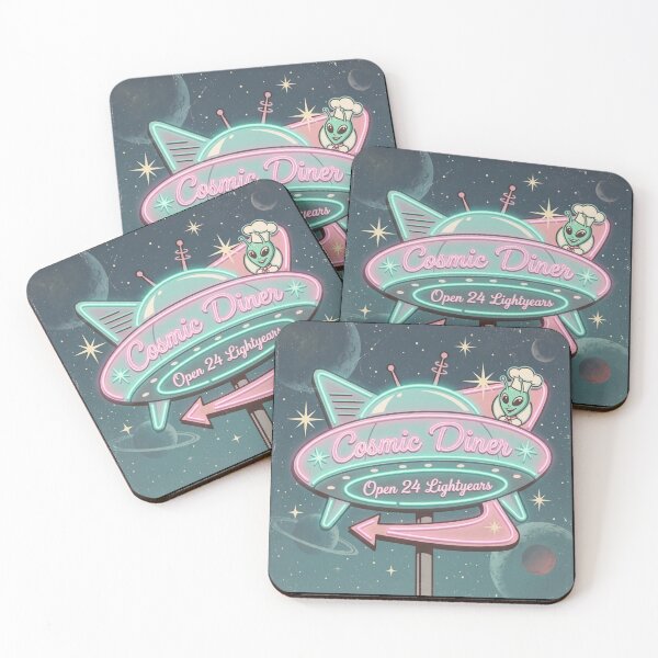 Item preview, Atomic Age Retro Futurism Cosmic Diner UFO Sign designed and sold by ryanguas.