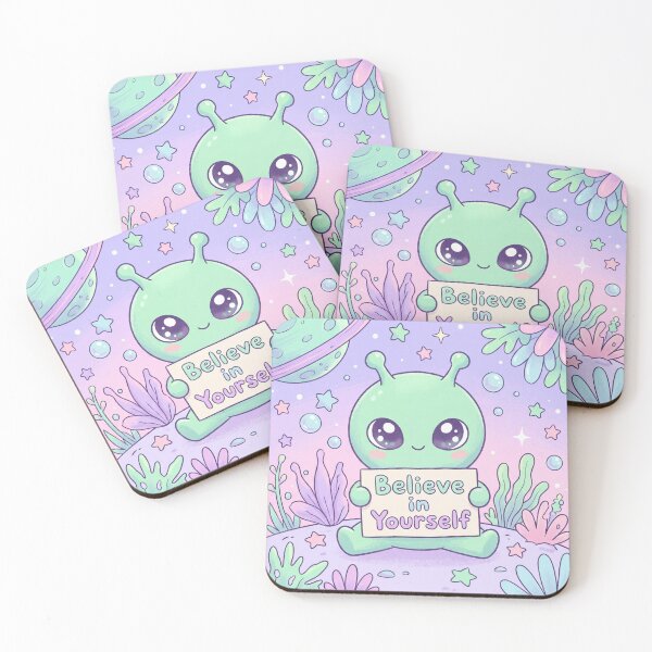 Item preview, Kawaii Cute Alien Believe in Yourself Sign designed and sold by ryanguas.