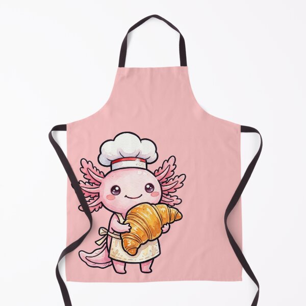 Item preview, Kawaii Axolotl Chef Croissant Bake Art designed and sold by POSTEPIC.
