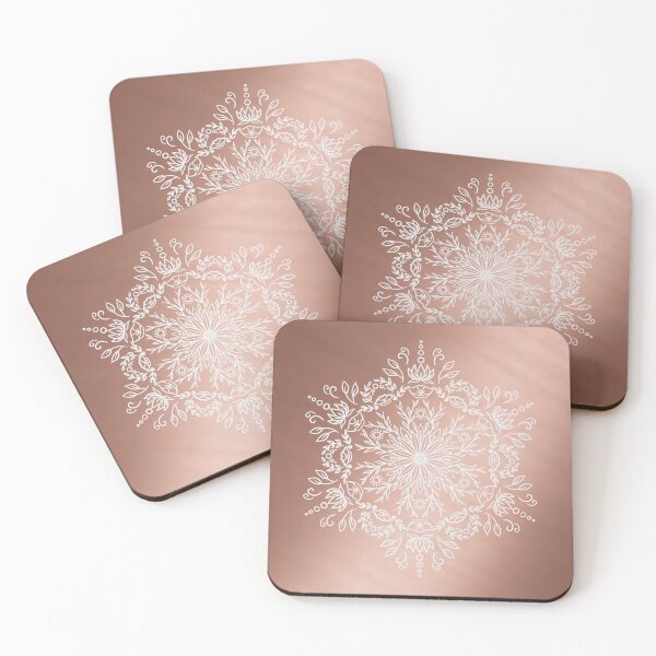 Item preview, Spring Blossom Mandala - White on Rosegold designed and sold by halconiandesign.