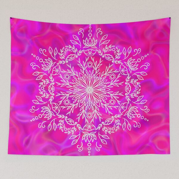 Item preview, Spring Blossom Mandala - Hot Pink Holo designed and sold by halconiandesign.