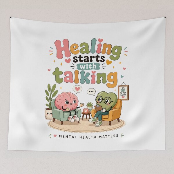 Item preview, Healing Starts With Talking | Mental Health designed and sold by merchxwear.