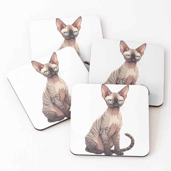 Item preview, Illustration of an oriental shorthair cat with blue eyes, anime style: elegant tabby illustration designed and sold by VientosDeGuerra.