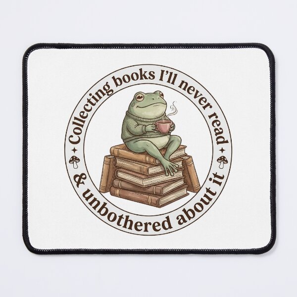 Item preview, Cozy Frog Book Collector - Unbothered Bibliophile Aesthetic designed and sold by BumbleBloom7.