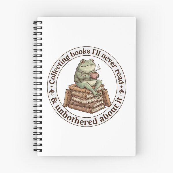 Item preview, Cozy Frog Book Collector - Unbothered Bibliophile Aesthetic designed and sold by BumbleBloom7.