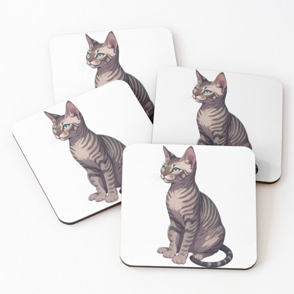 Item preview, Illustration of an oriental shorthair cat with blue eyes, anime style: elegant tabby illustration designed and sold by VientosDeGuerra.