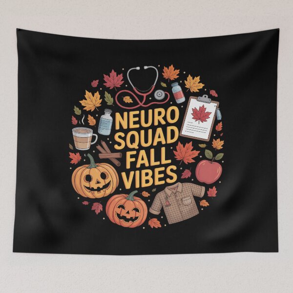 Item preview, Neuro Squad Fall Vibes Neurology Crew Autumn Halloween Bow designed and sold by TrinaEspinoza.