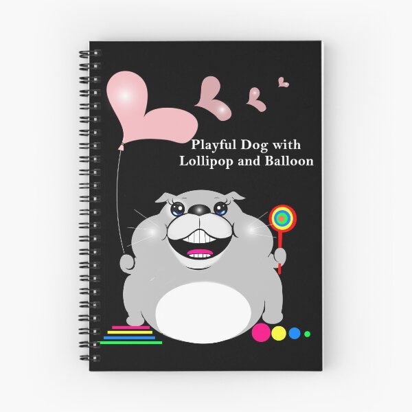 Artikelvorschau, Verspielter Hund mit Lutscher und Luftballon entworfen und verkauft von Shirley cute art .