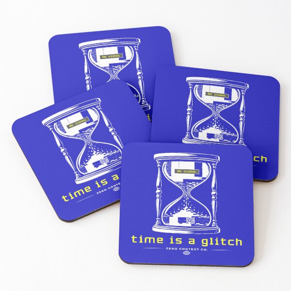 Item preview, Time Is a Glitch – No Signal Cyberpunk Hourglass Design designed and sold by ZeroContextCo.