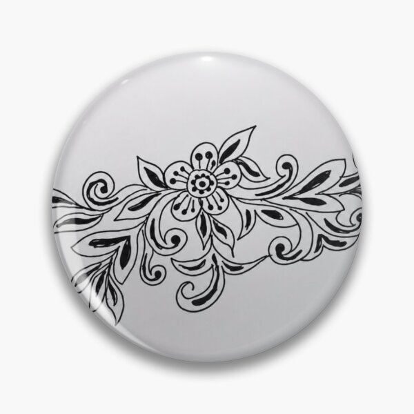 Item preview, Black Floral Mandala Ornament Line Art designed and sold by Monishgoud.