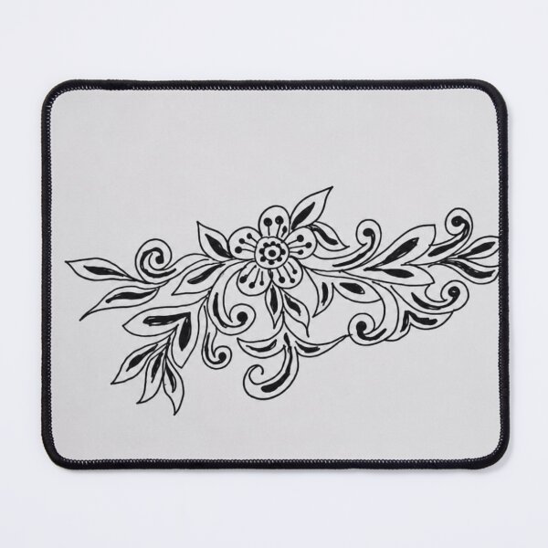 Item preview, Black Floral Mandala Ornament Line Art designed and sold by Monishgoud.