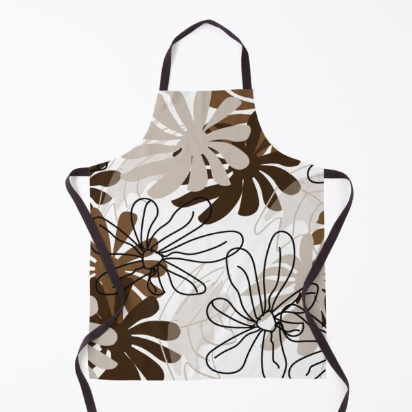 Item preview, Brown Floral Pattern Daisy Flower Line Art designed and sold by Nature Nblossom.