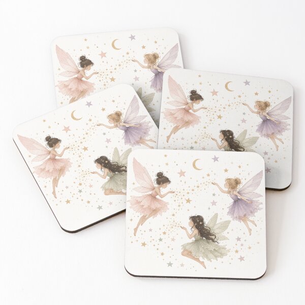 Item preview, Magical fairies scattering stars – delicate and enchanting pastel fantasy style design designed and sold by pazbonilla.