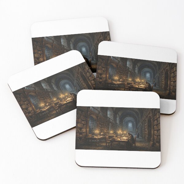 Item preview, Gothic Scholar in Candlelit Library | Dark Academia Print designed and sold by AbrattaArt.